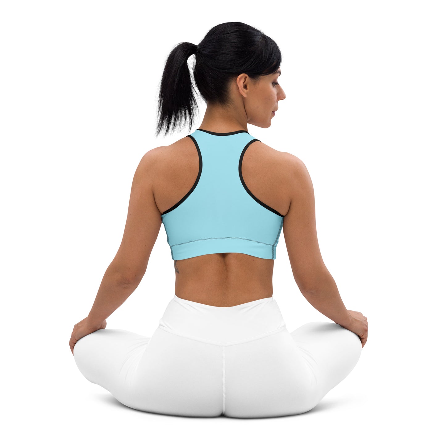 Sky Blue Sports Bra (Black)