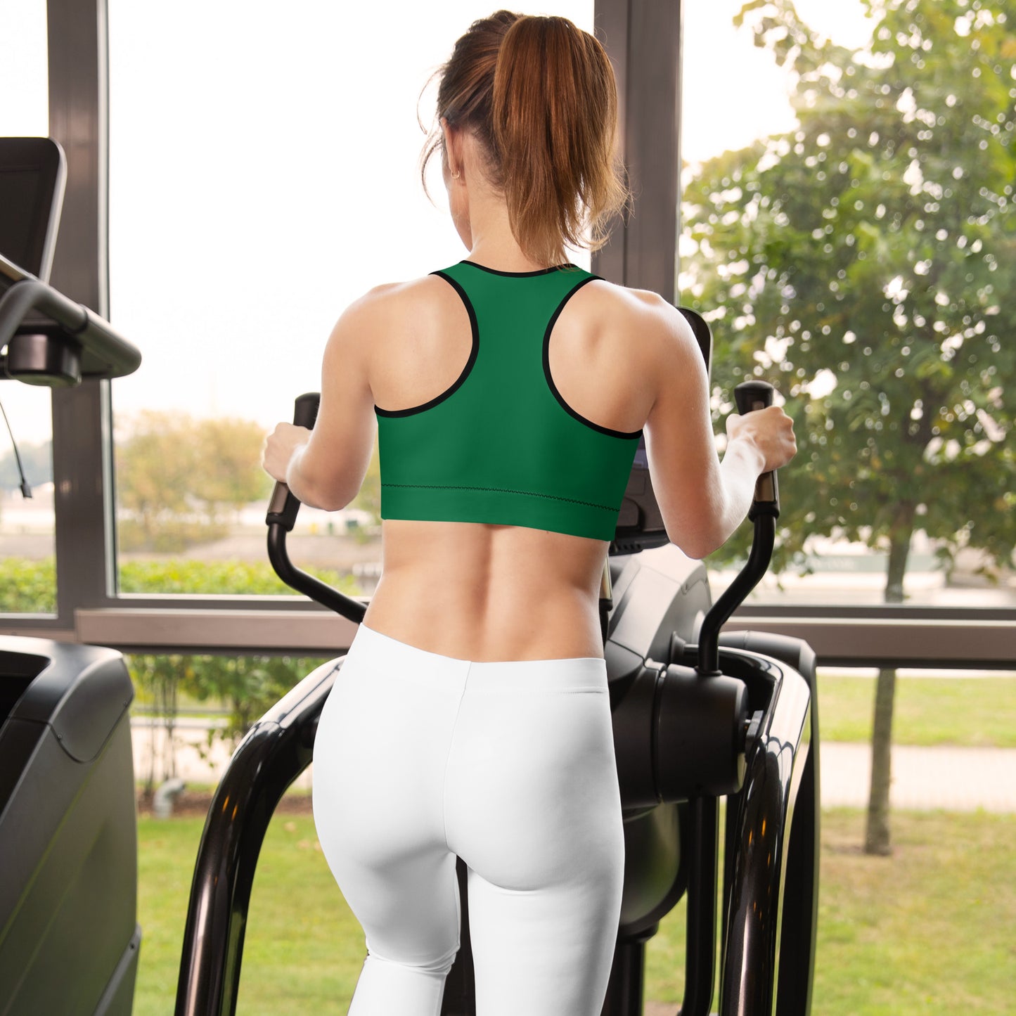 Green Sports Bra (Black)