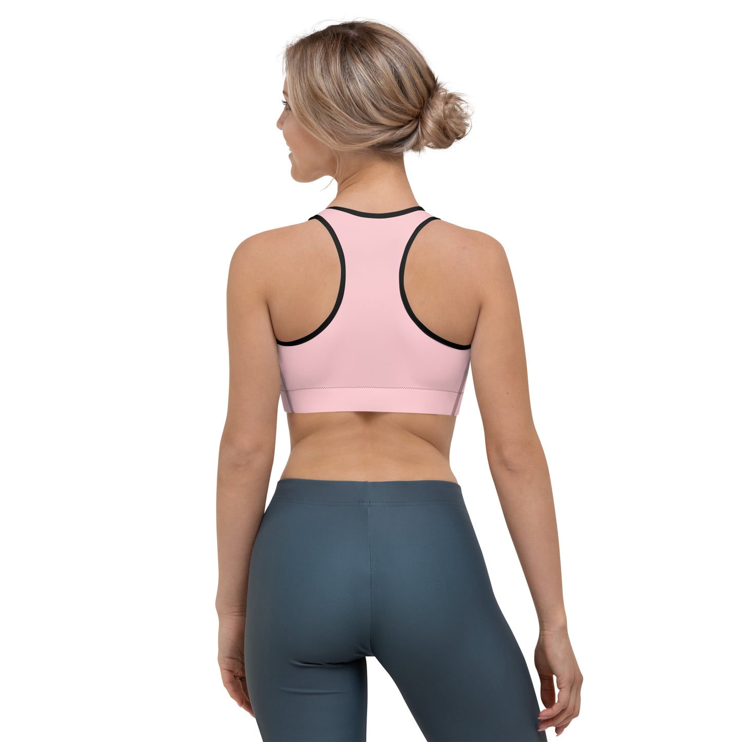 Pink Sports Bra (White)
