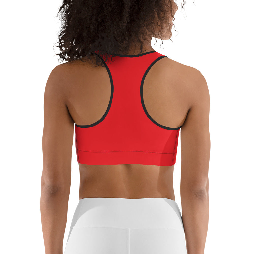 Red Sports Bra (Black)