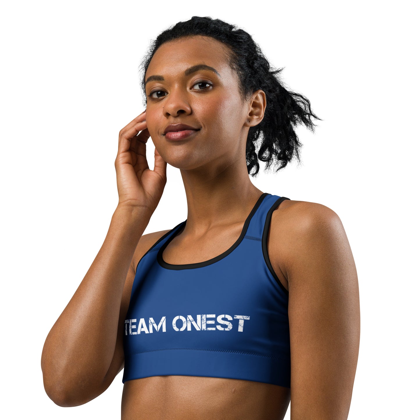 Blue Sports Bra (White)