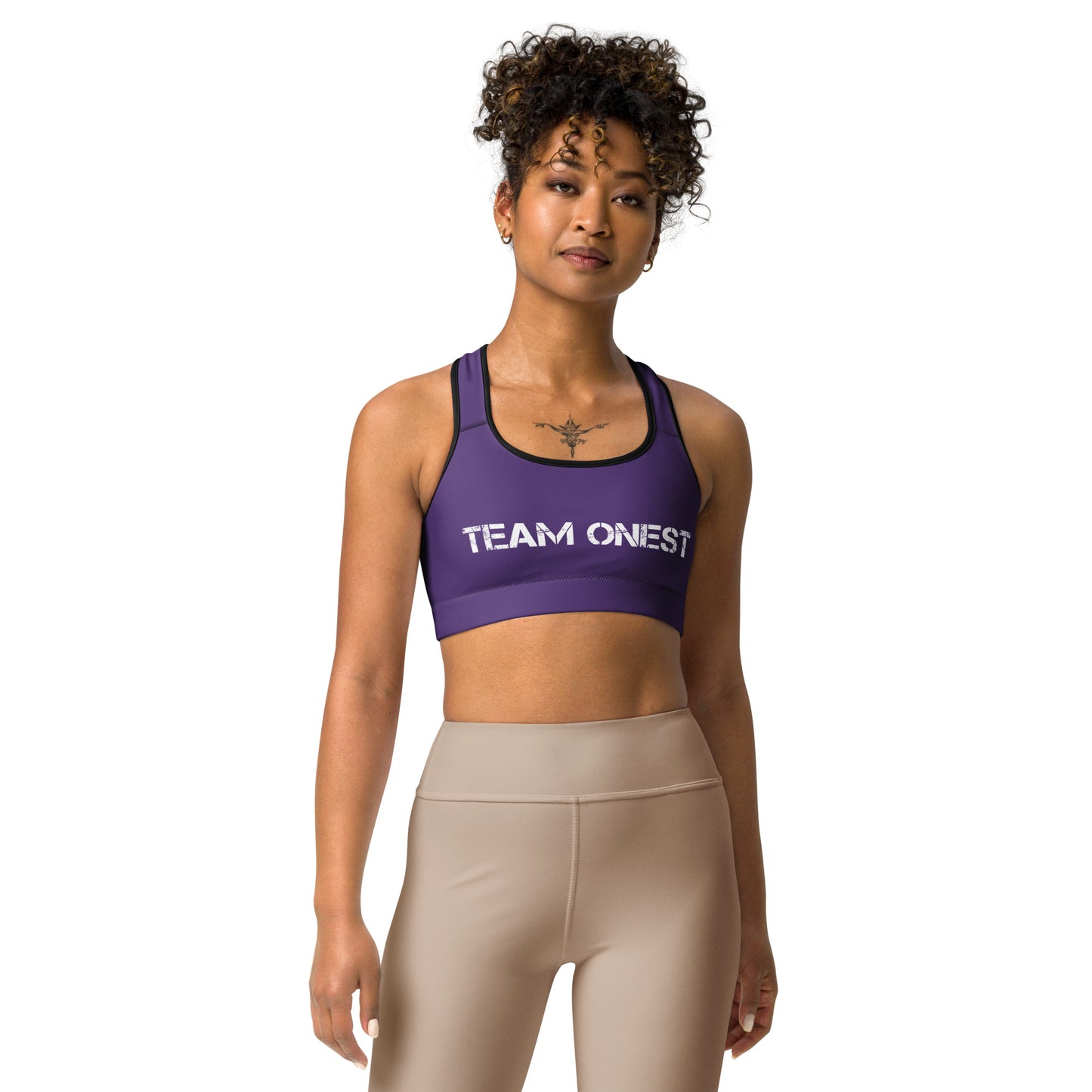 Purple Sports Bra (White)