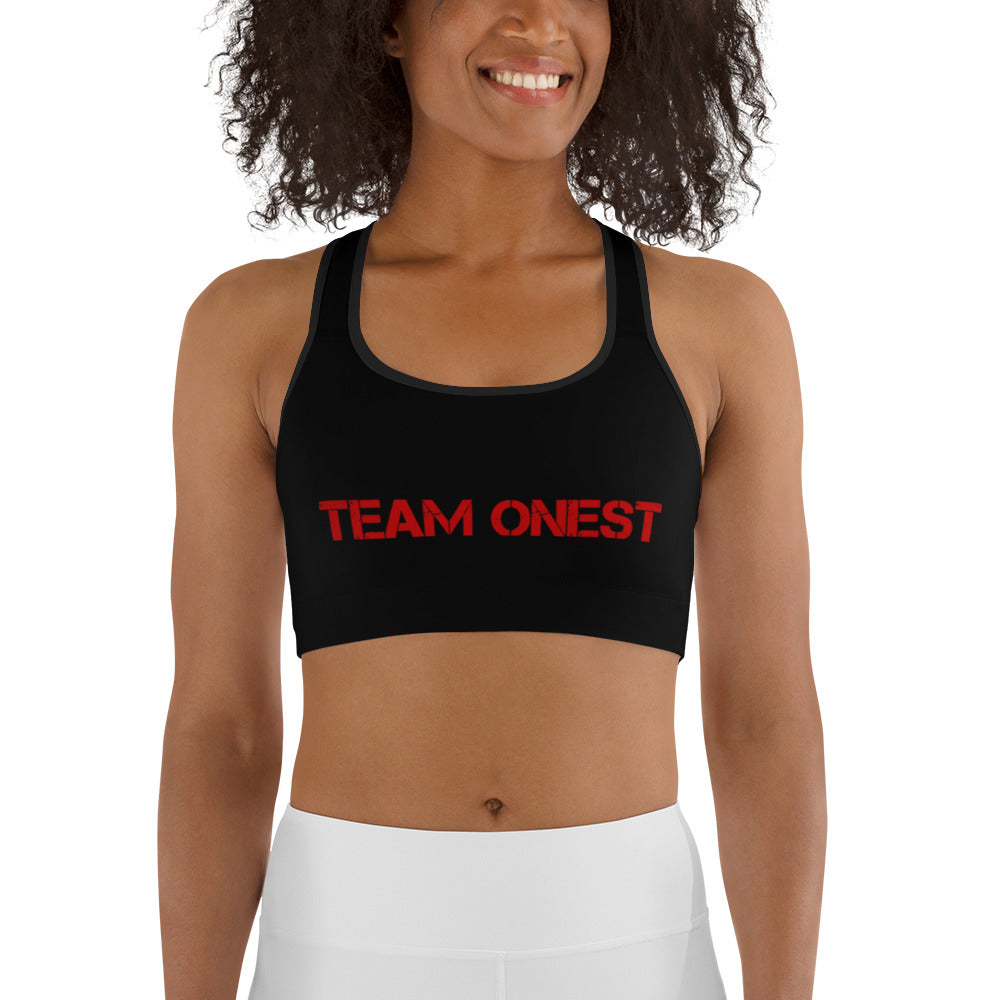 Black Sports Bra (Red)