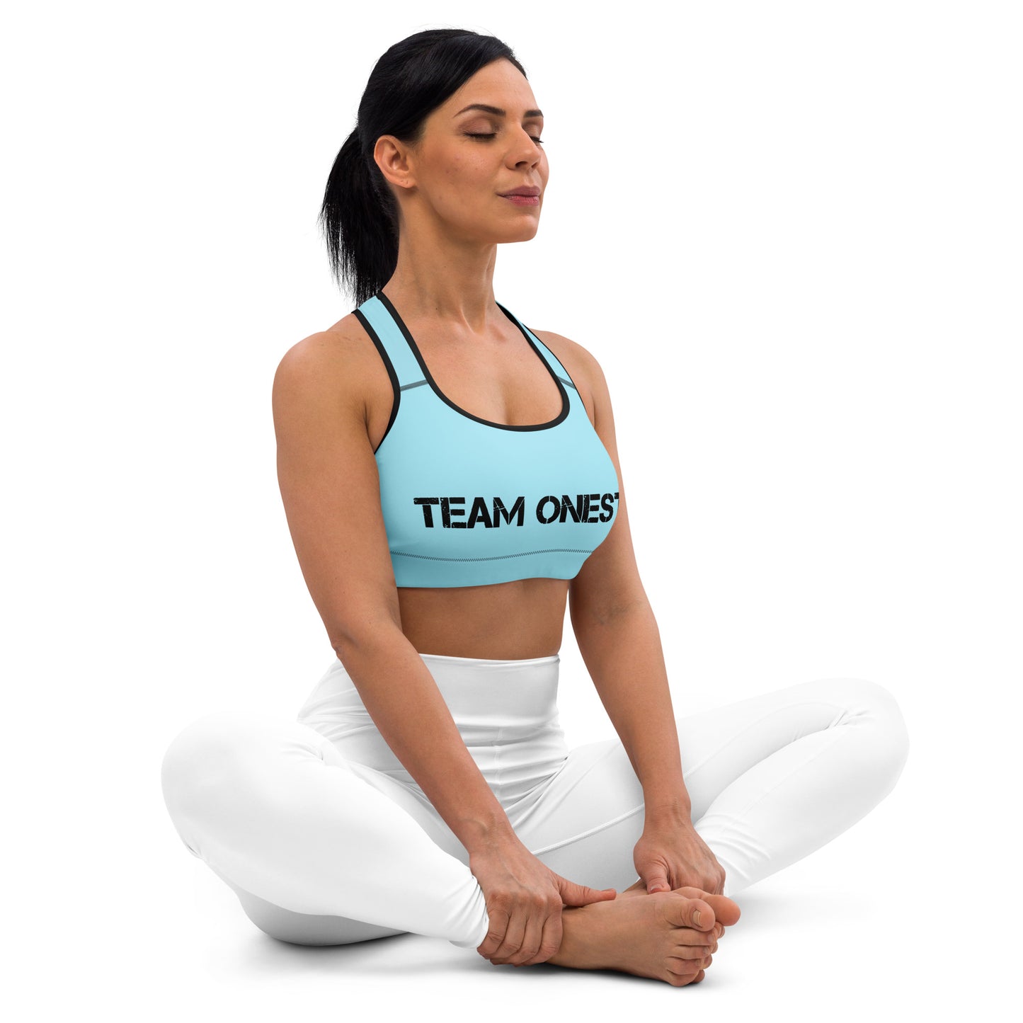 Sky Blue Sports Bra (Black)