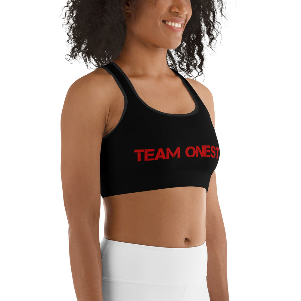 Black Sports Bra (Red)