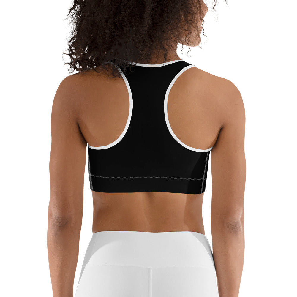 Black Sports Bra (Red)
