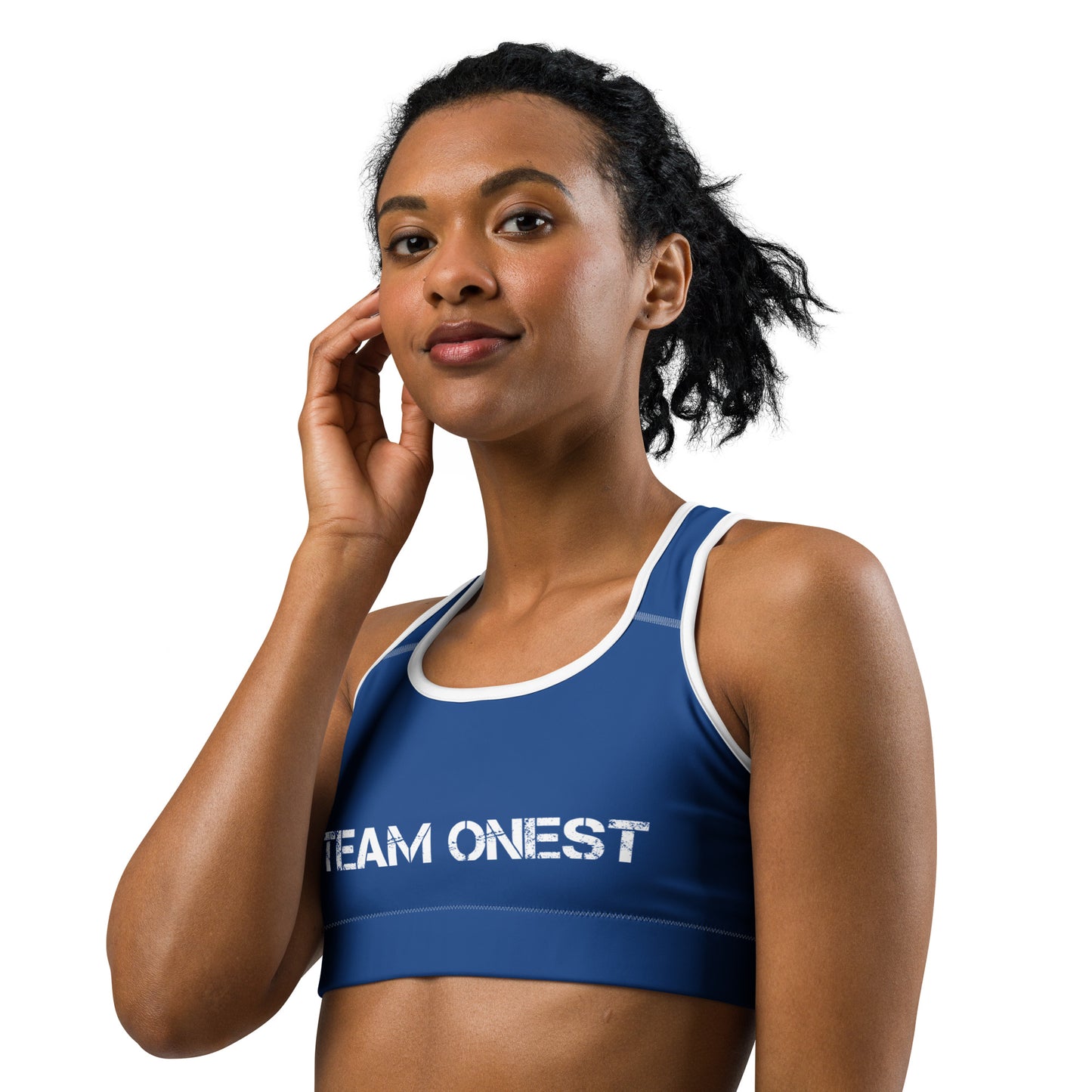 Blue Sports Bra (White)