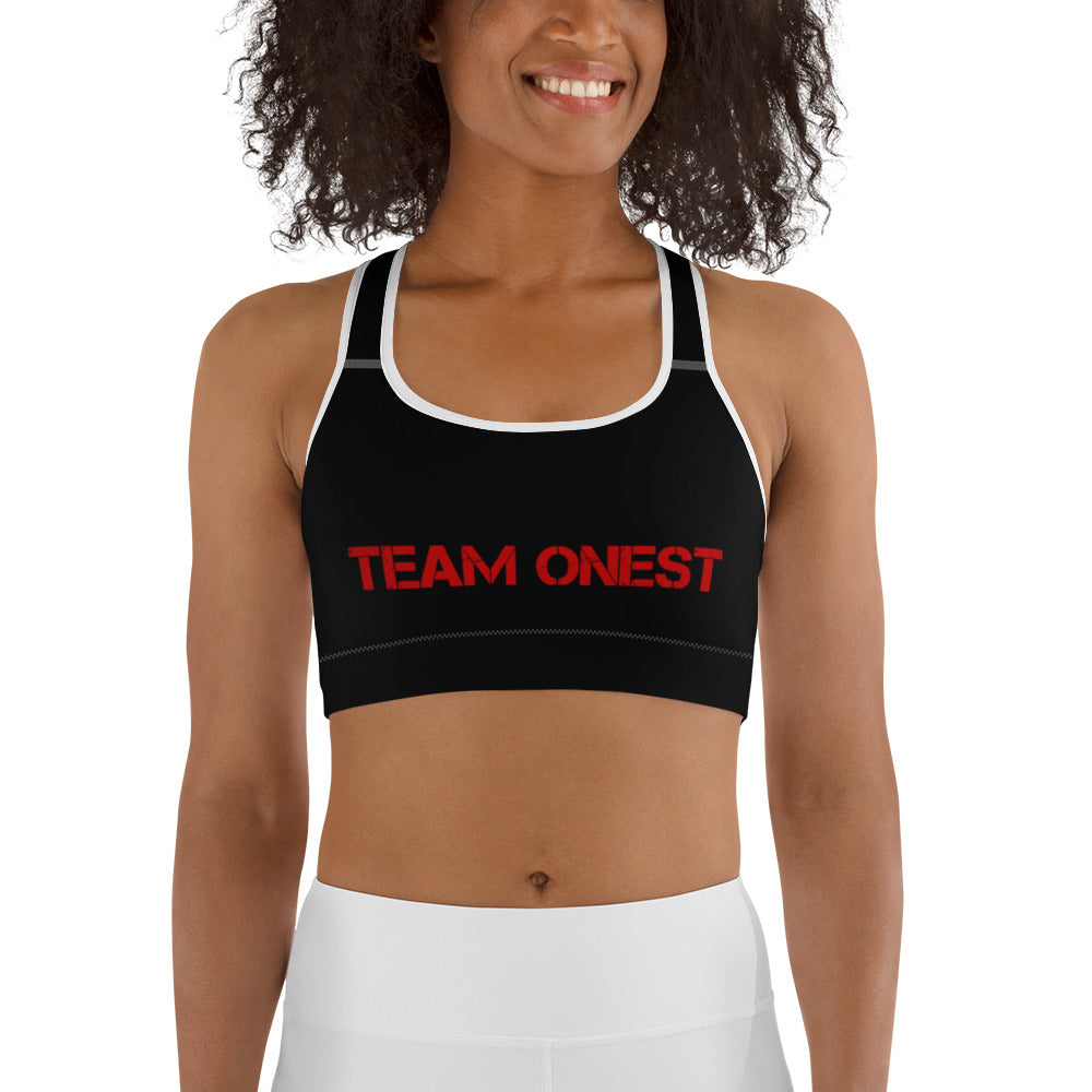 Black Sports Bra (Red)