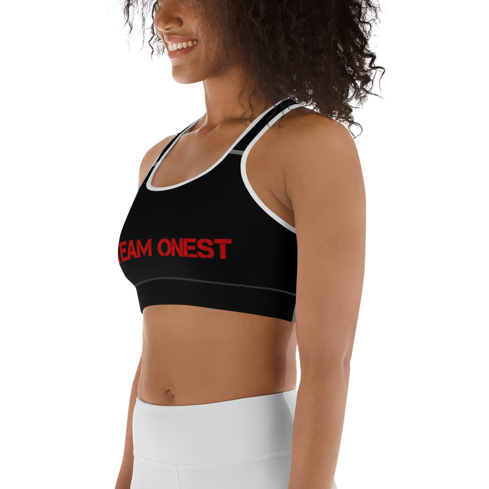Black Sports Bra (Red)