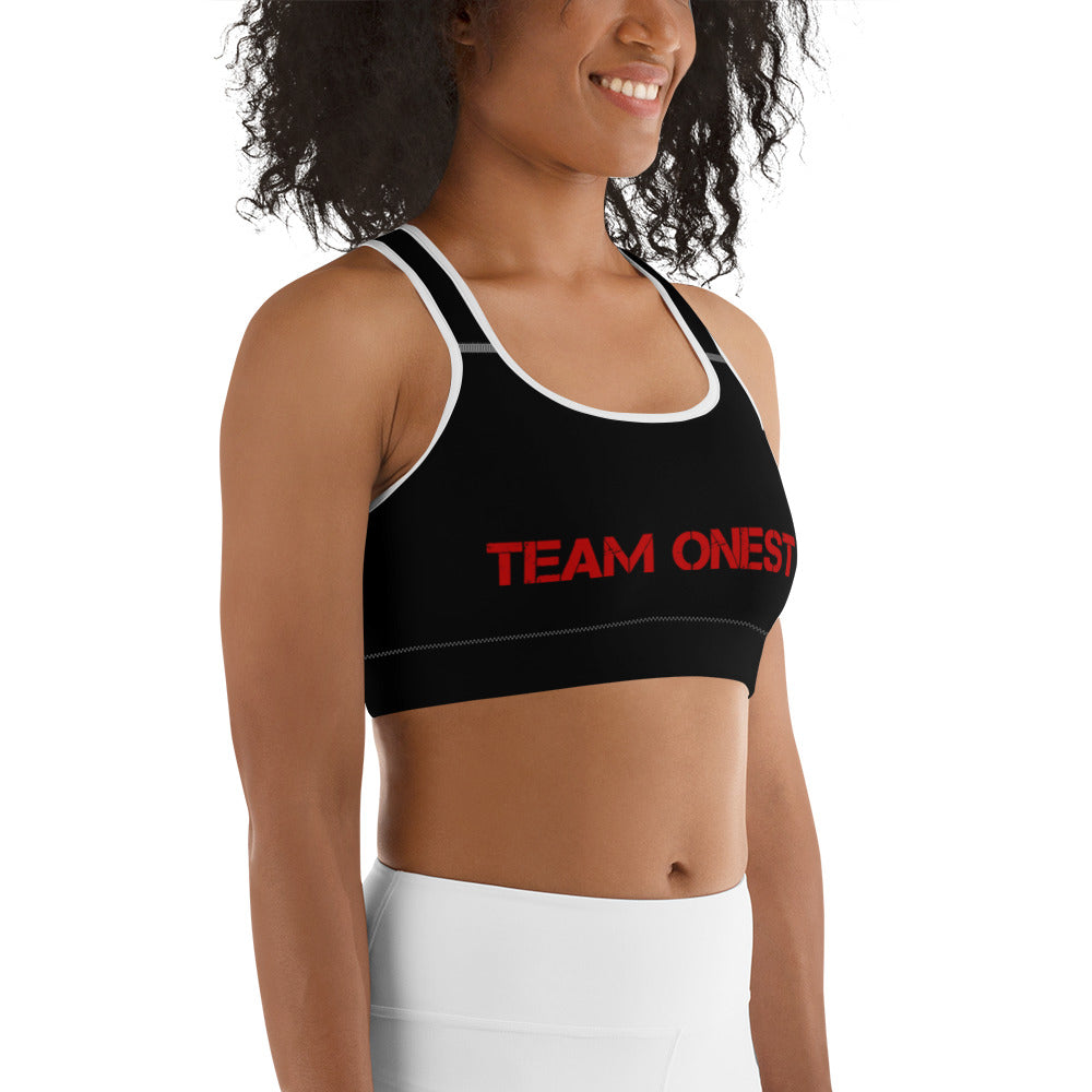 Black Sports Bra (Red)