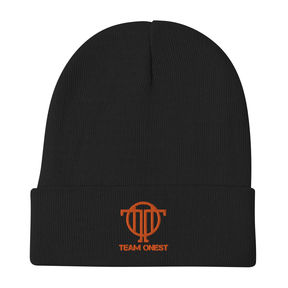 Embroidered Beanie (Orange)