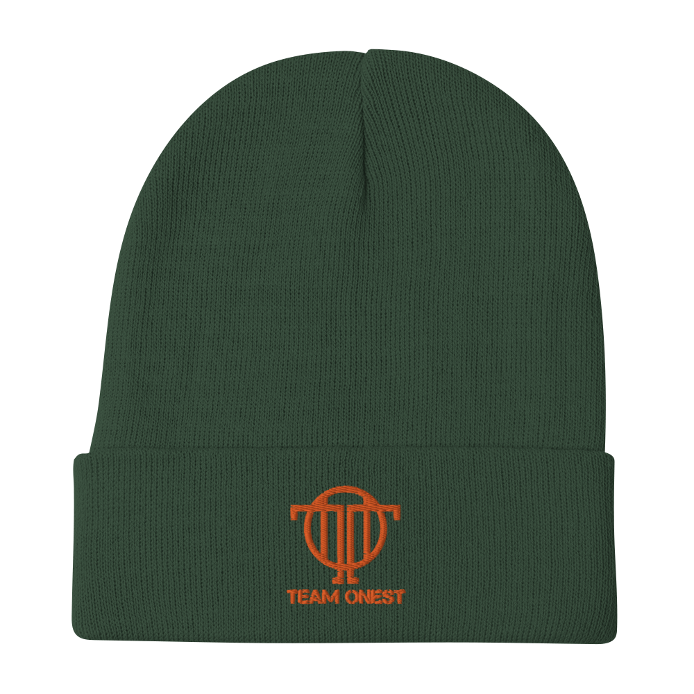Embroidered Beanie (Orange)