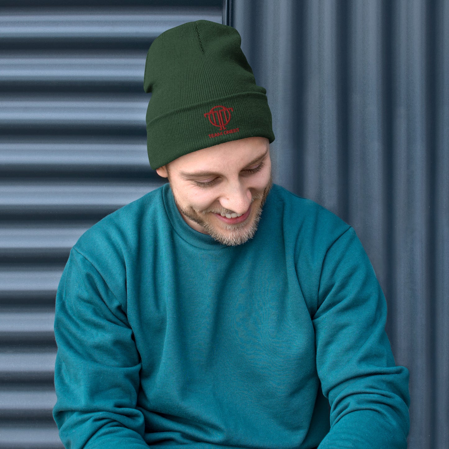 Embroidered Beanie (Red)
