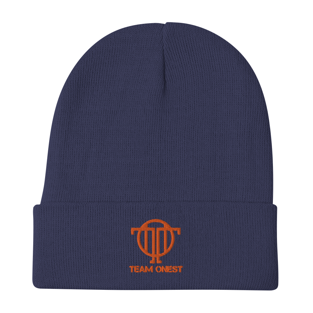 Embroidered Beanie (Orange)