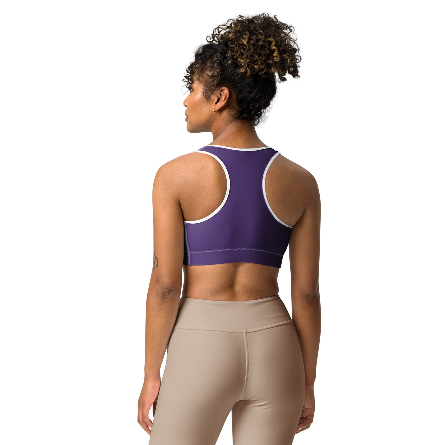 Purple Sports Bra (White)